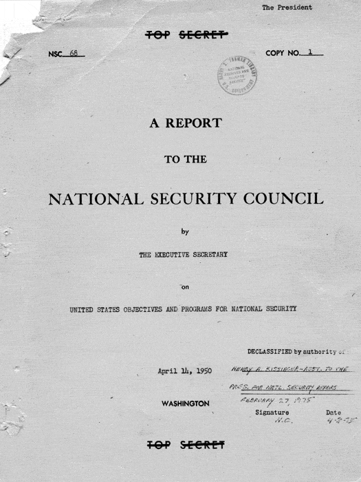 National Security Council Paper 68 NSC 68 Nuclear Museum